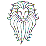 Polyprismatic Tiled Lion Face Tattoo With Background