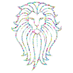 Polyprismatic Tiled Lion Face Tattoo