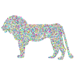 Polyprismatic Tiled Lion Profile Silhouette