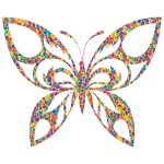 Polyprismatic Tiled Tribal Butterfly Silhouette