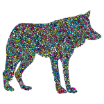 Polyprismatic Tiled Wolf Silhouette 2 With Background