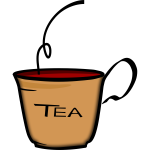 Vector illustration of bent handle cup of tea