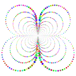 Prismatic Abstract Circles Butterfly No Background