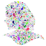 Prismatic Abstract Drops Female Head No Background