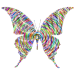 Prismatic Butterfly Silhouette 6 Concentric
