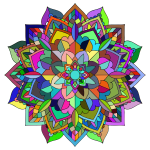 Prismatic Floral Mandala Line Art