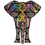 Prismatic Floral Pattern Elephant
