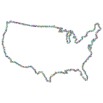 Prismatic Floral United States Outline 2