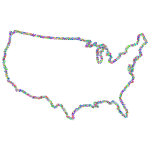 Prismatic Floral United States Outline