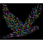 Prismatic Flying Peace Dove Typography