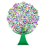 Prismatic Green Abstract Tree