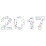 Prismatic Happy New Year 2017 Word Cloud No Background
