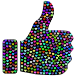 Prismatic Hearts Thumbs Up Silhouette 2