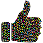 Prismatic Hearts Thumbs Up Silhouette 4
