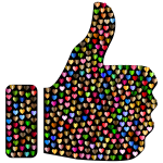 Prismatic Hearts Thumbs Up Silhouette 6