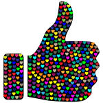Prismatic Hearts Thumbs Up Silhouette