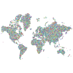 Prismatic Hexagonal World Map 4 No Background