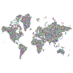 Prismatic Hexagonal World Map No Background