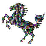 Prismatic Horse Silhouette Abstract Line Art With Background