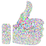 Prismatic Like Thumbs Up Word Cloud