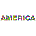 Prismatic Low Poly America Typography