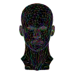 Prismatic Low Poly Female Head Wireframe