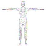 Colorful wireframe man image