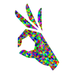 Prismatic Low Poly OK Perfect Hand Sign Emoji 3