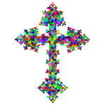 Prismatic Low Poly Ornate Cross