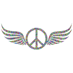 Prismatic Low Poly Peace Sign Wings
