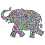 Prismatic Low Poly Playful Elephant