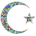 Prismatic Mosaic Crescent Star