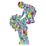 Prismatic Mosaic Mother And Baby Silhouette 2