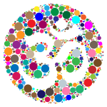 Prismatic Om Symbol Negative Space Circles