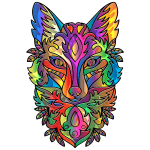 Prismatic Ornamental Fox Line Art Enhanced