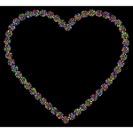 Prismatic Petals Heart With Background
