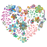 Prismatic Psychedelic Floral Heart 2 No Background
