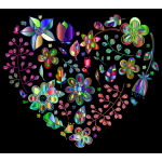 Prismatic Psychedelic Floral Heart 4