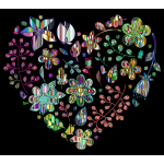 Prismatic Psychedelic Floral Heart 6