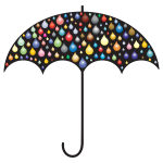 Prismatic Rain Drops Umbrella Silhouette 2