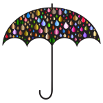Prismatic Rain Drops Umbrella Silhouette 4