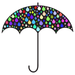 Prismatic Rain Drops Umbrella Silhouette