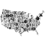 Prismatic United States Map Circles 5