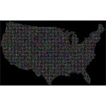 Prismatic United States Map Dots With Background
