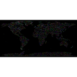 Prismatic World Map Polygonal Wireframe