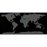Prismatic World Map Triangularized Mosaic With Background