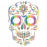 Psychedelic Sugar Skull Silhouette No Background