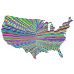 Psychedelic Waves United States Map