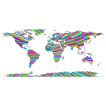 Psychedelic Waves World Map