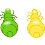 Green and yellow insects